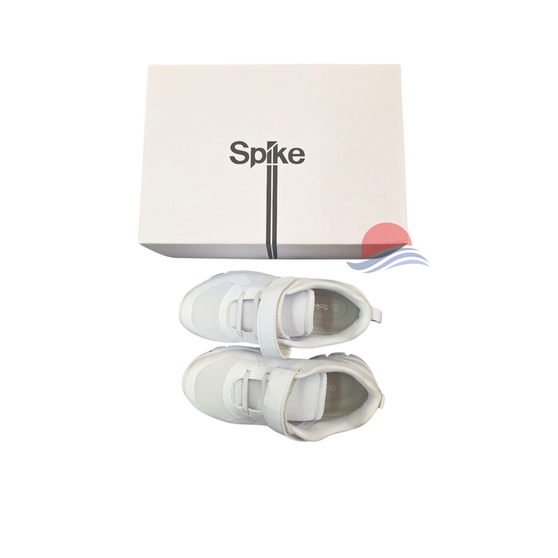 SPIKE White School Shoes - Velcro