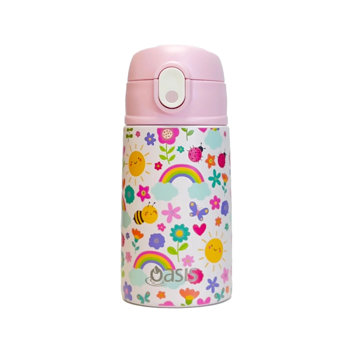 Oasis Kids Water Bottle with Sipper Silicone Straw 400ML (Happy Bee)