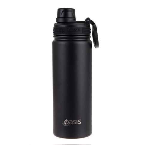 Oasis Stainless Steel Insulated Sports Water Bottle with Screw Cap 550ML (BLACK)