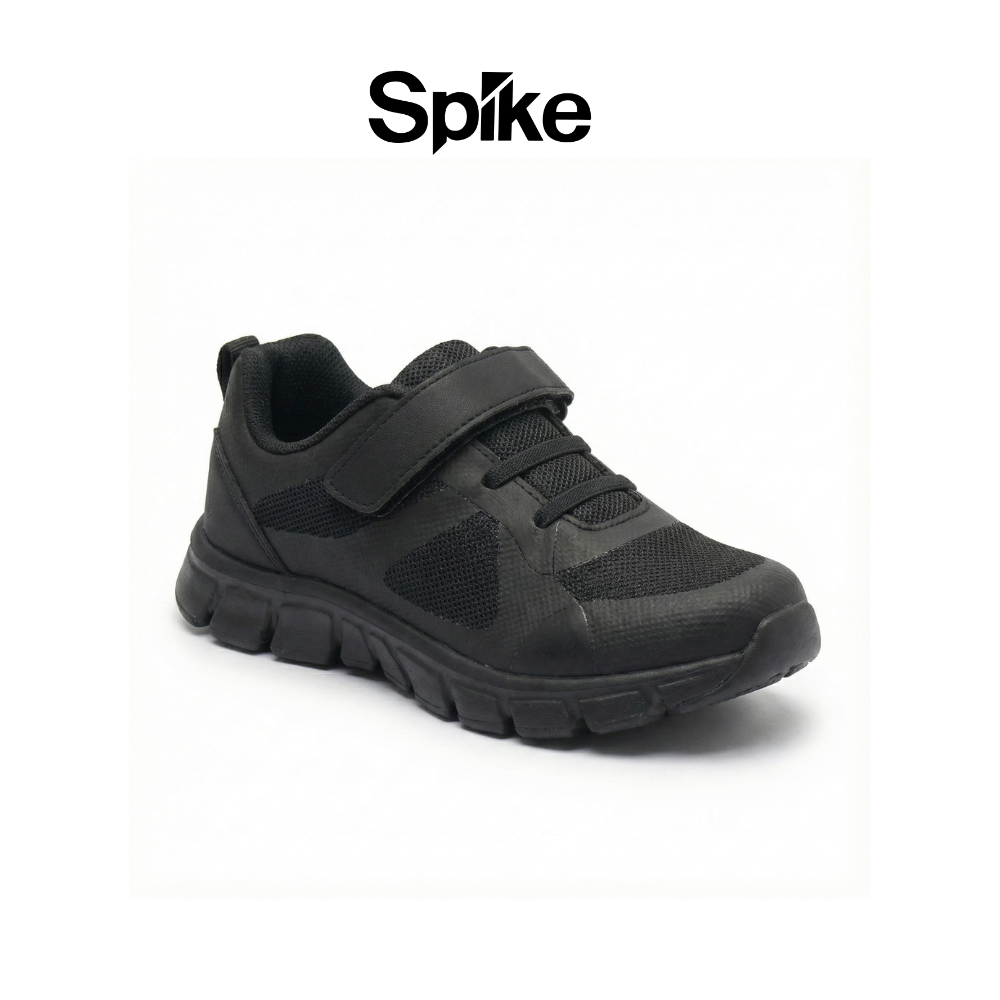 SPIKE Black School Shoes - Velcro