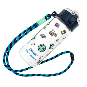 KAGS AQUARECHARGE Series Tritan 600ML Water Bottle w/ Crossbody Strap Cartoon Series