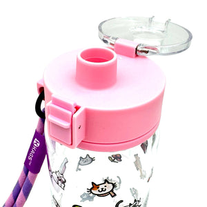 KAGS AQUARECHARGE Series Tritan 600ML Water Bottle w/ Crossbody Strap Cartoon Series