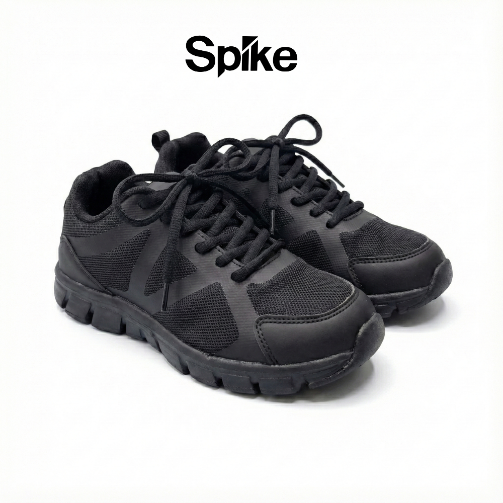 SPIKE Black School Shoes - Lace