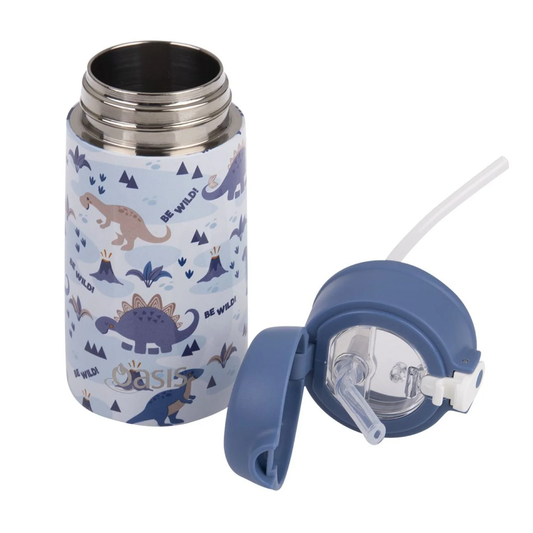 Oasis Kids Water Bottle with Sipper Silicone Straw 400ML (Happy Bee)