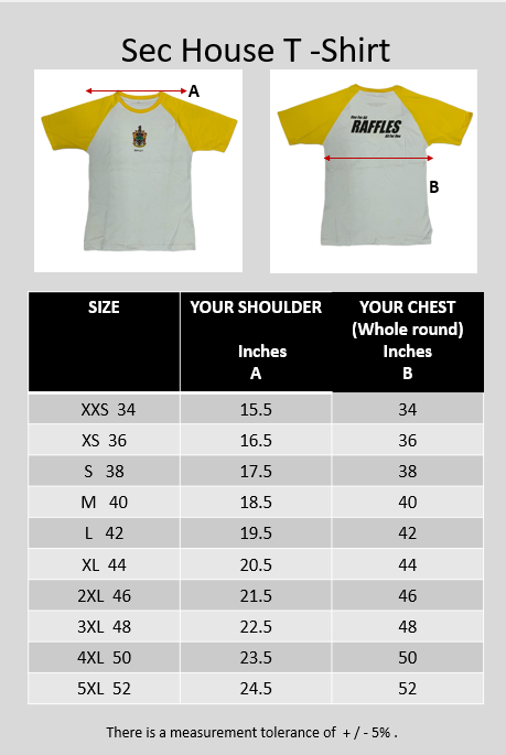 Raffles Institution Year 1-4 YELLOW House T-shirt (Bayley)