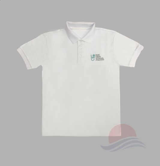 NUS High School UNISEX White Polo T-Shirt